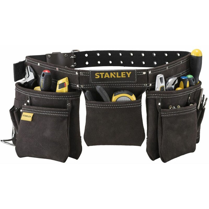 Porte-outils - Cuir - Ceinture Robuste et Ajustable - Multiples Poches et Porte-Outils - STANLEY, STST1-80113