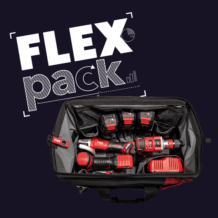 Offre FLEX | 3 machines sans fil + 3 packs de batteries + chargeur + sac = 889€*