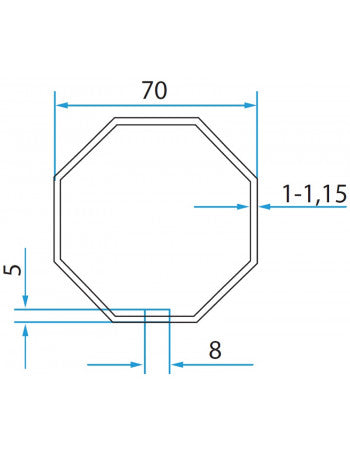 A4505_0502 Adaptateurs moteur Ø45 tube octogonal 70